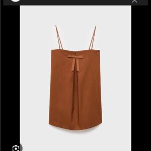 Mango Rust Brown Spaghetti Strap Dress